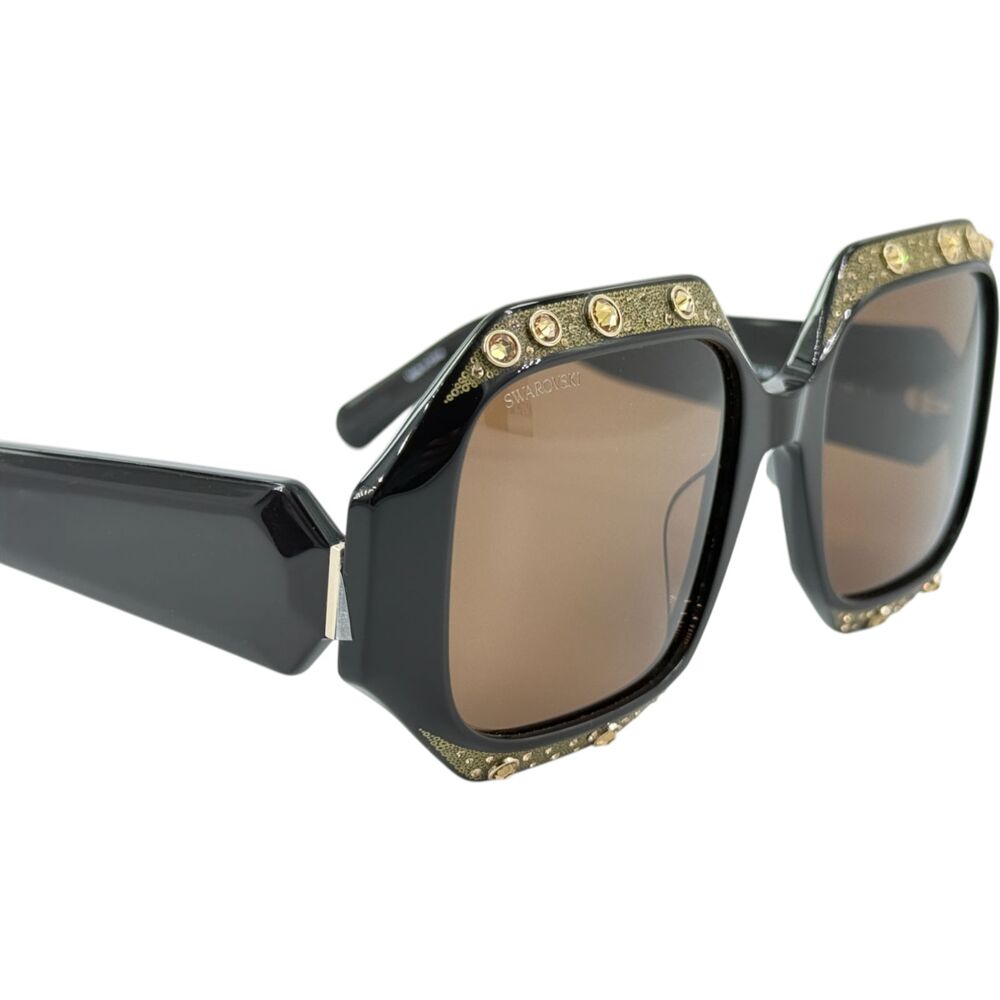Swarovski SK0382 Womens Plastic Sunglass 48E Shiny Dark Brown 53-19 w Crystals - Picture 5 of 5